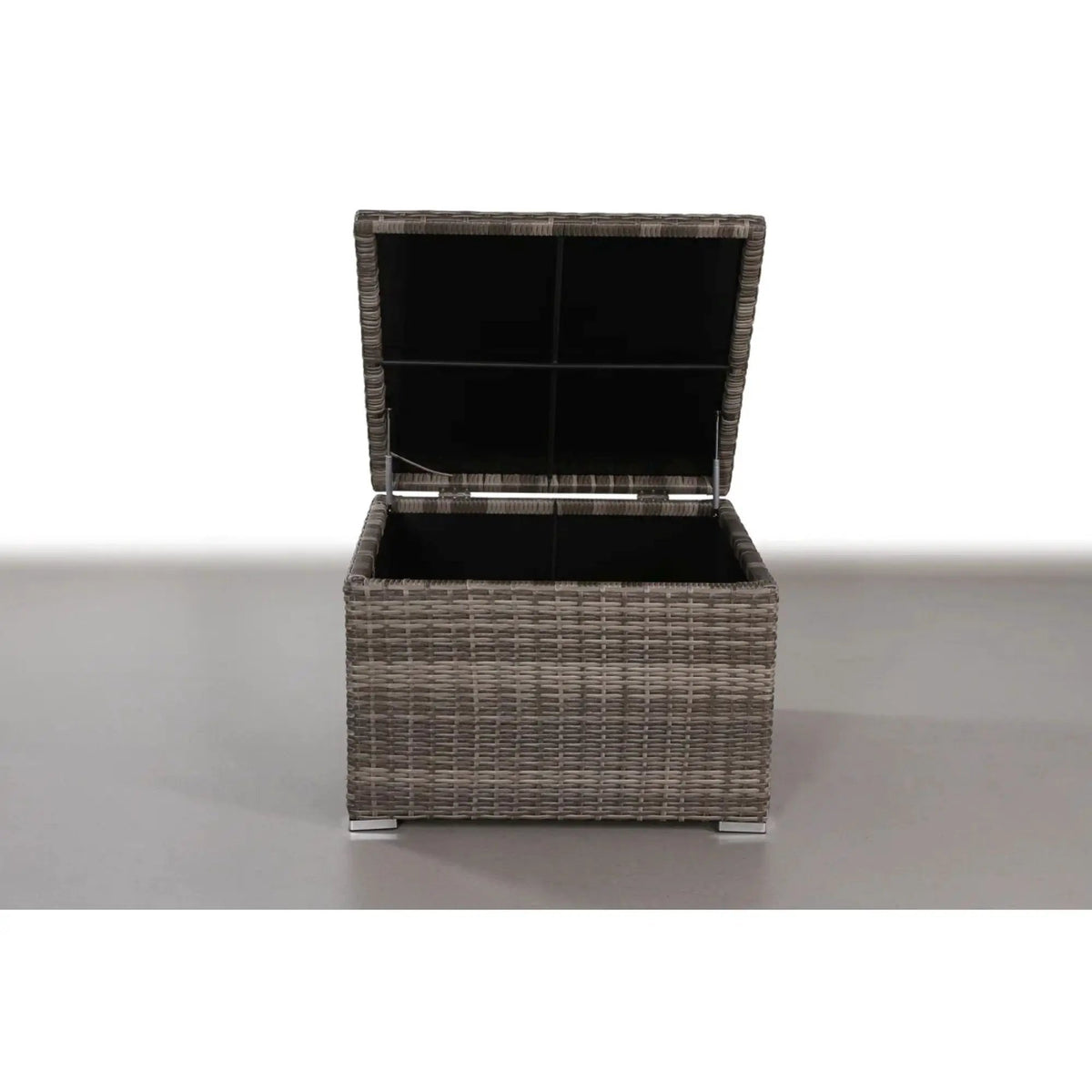 Outdoor Storage End Table | Wicker Sectional Corner Table | Gray Mix | 33 Inch Width