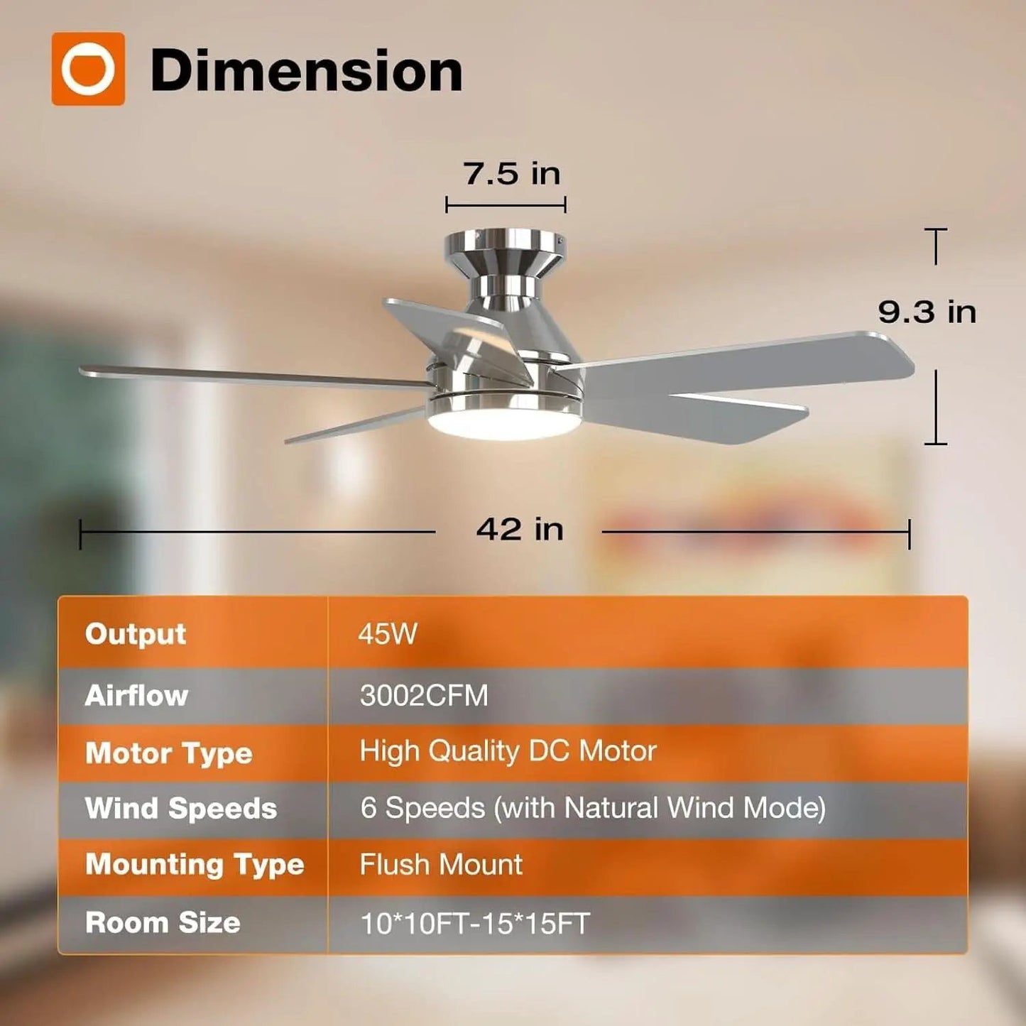 42 Inch Remote Ceiling Fan With Dimmable Light Indoor from PriceLows™