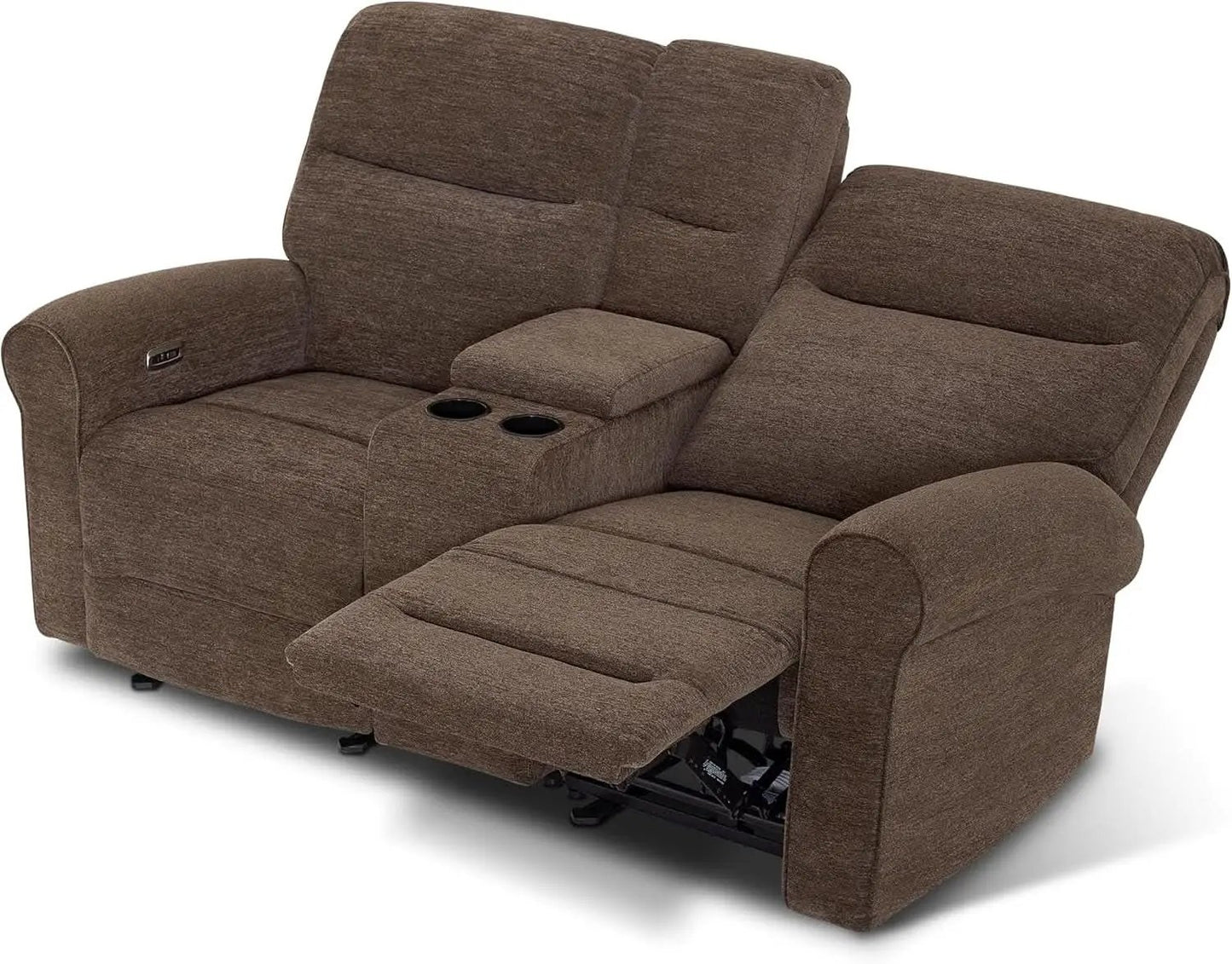 78 Inch Wall Hugger Power Loveseat USB Ports Dark Brown from PriceLows™