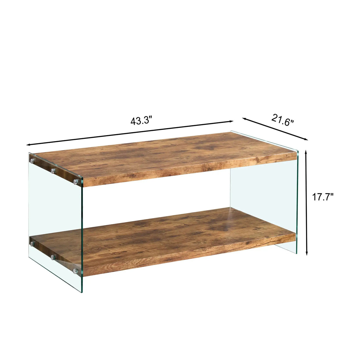 Glass Top Side Table | Tempered Glass | Waterproof Stain-Resistant | Rounded Edges