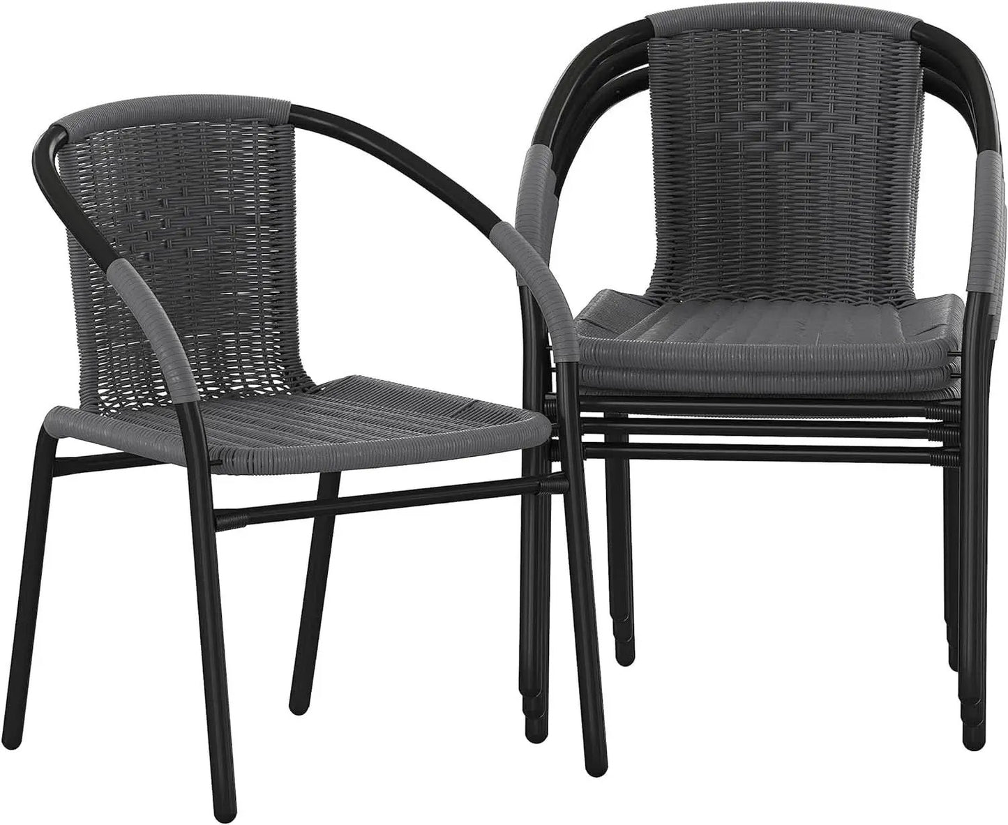 Modern Stackable Rattan Dining Chairs Set for Outdoor from PriceLows™