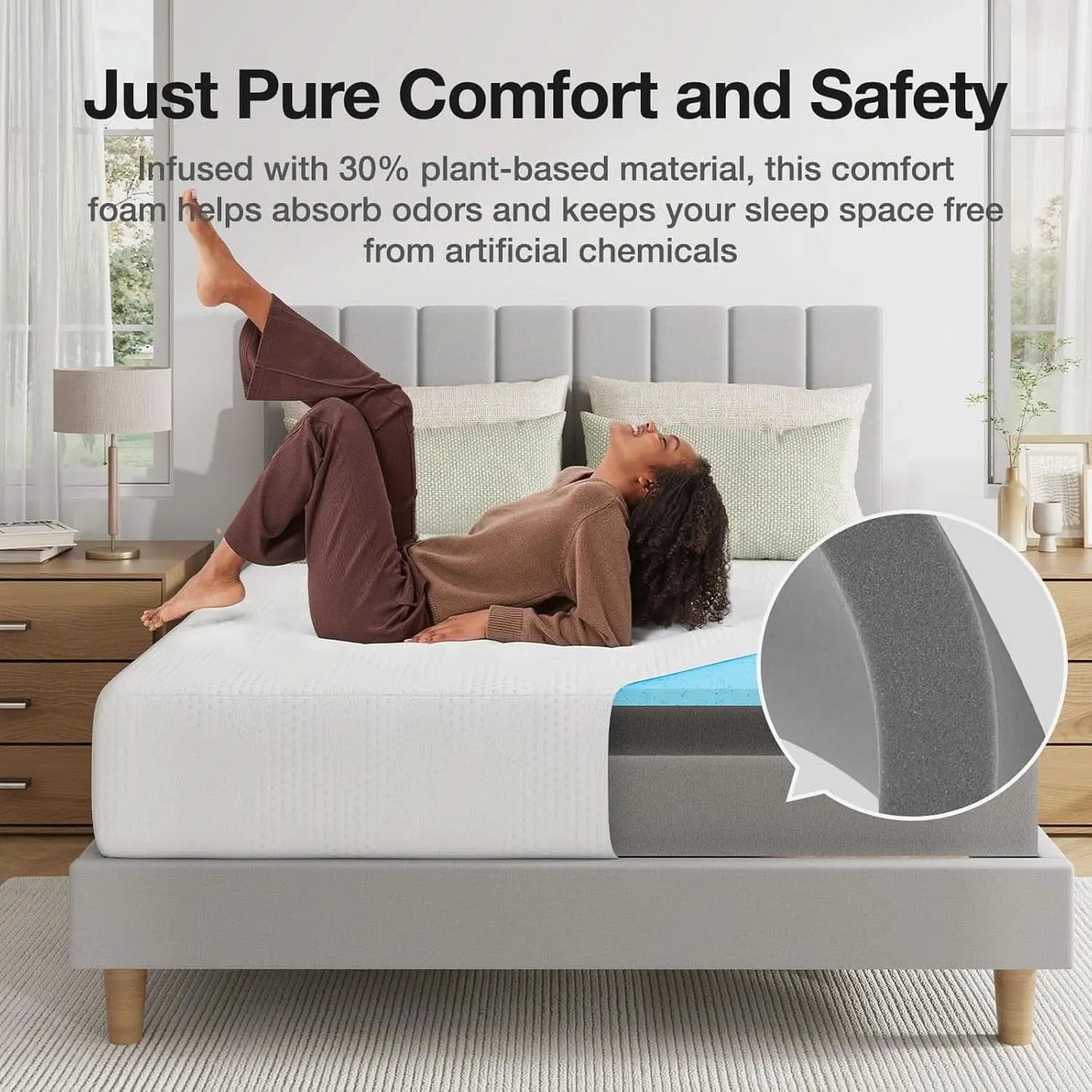 Queen Nano Gel Memory Foam Mattress Cooling Technology from PriceLows™