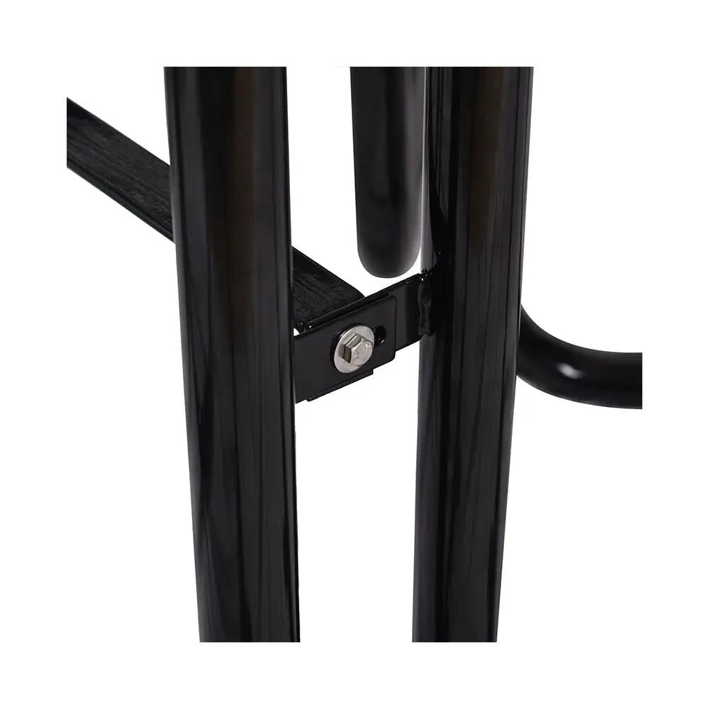 Round Steel Picnic Table | 46 Inch Diameter | Heavy-Duty Perforated Metal | Umbrella Hole