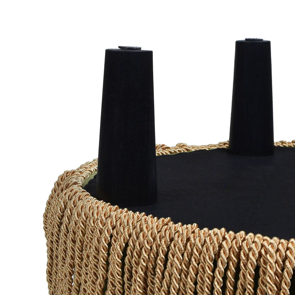 Yolanda Round Accent Ottoman | Handcrafted Quality | Kiln-Dried Hardwood Frame | 16 Inch Height
