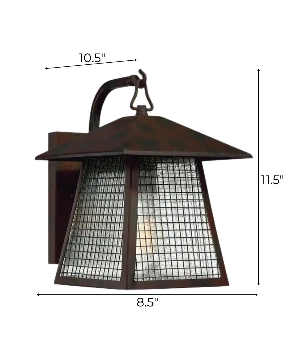 Outdoor Wall Lantern | 1 Light | Clear Seedy Glass | Bronze Finish