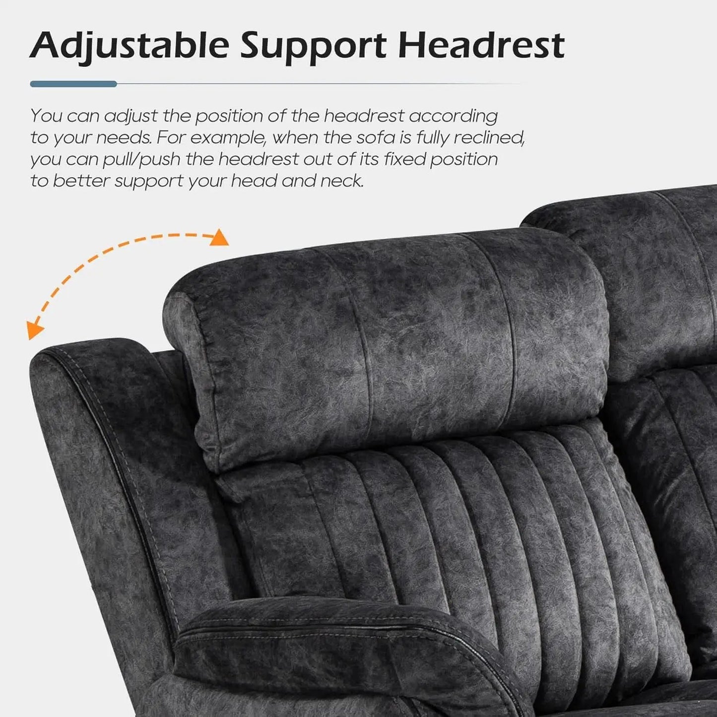 Grey Zero Gravity Reclining Sofa Set With Adjustable Headrest from PriceLows™