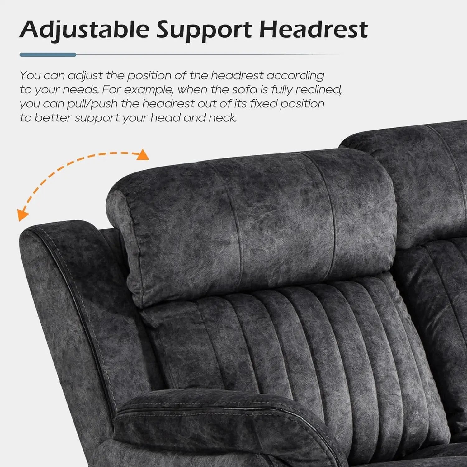 Grey Zero Gravity Reclining Sofa Set With Adjustable Headrest from PriceLows™