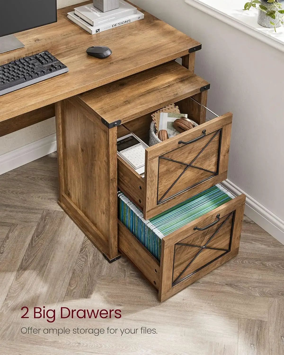 File Cabinet With 2 File Drawers Fits A4 Letter Size Home Office from PriceLows™