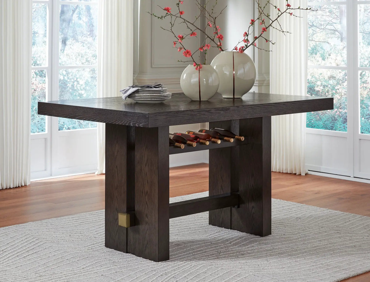 Burkhaus Counter Table | Rectangular Dining Room | Dark Brown | 66 Inch Width