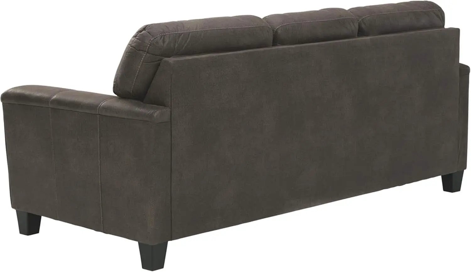 Queen Faux Leather Contemporary Sleeper Couch Gray from PriceLows™