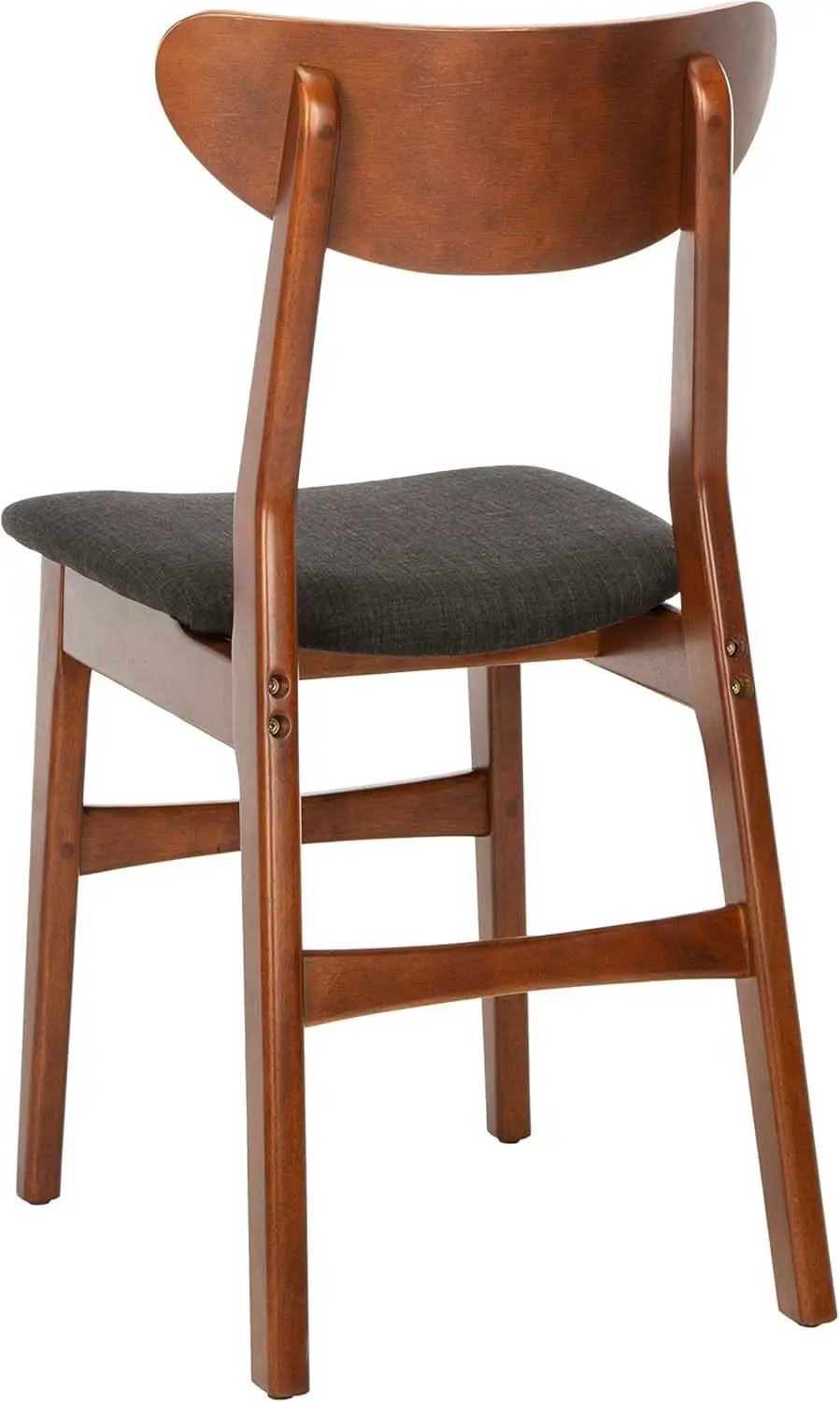 Walnut Finish Dining Chairs With Black Cushions Set Of 2 from PriceLows™