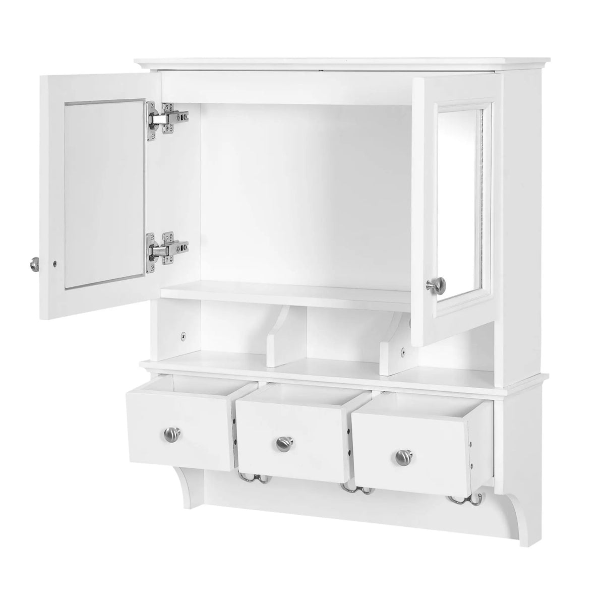 Bathroom Mirror Cabinet With Drawers | Organizer Hooks | High-Definition Mirrors | Soft-Close Hardware