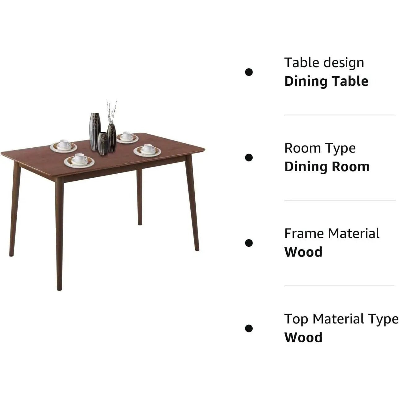 47 Inch Dining Table Natural Finish for Small Spaces from PriceLows™