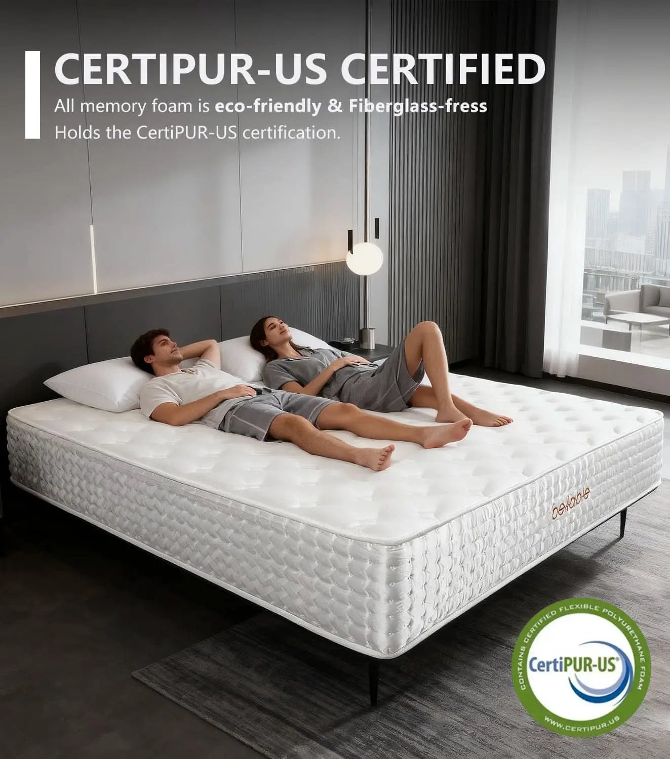 Queen 14 Inch Medium Firm Hybrid Memory Foam Mattress from PriceLows™