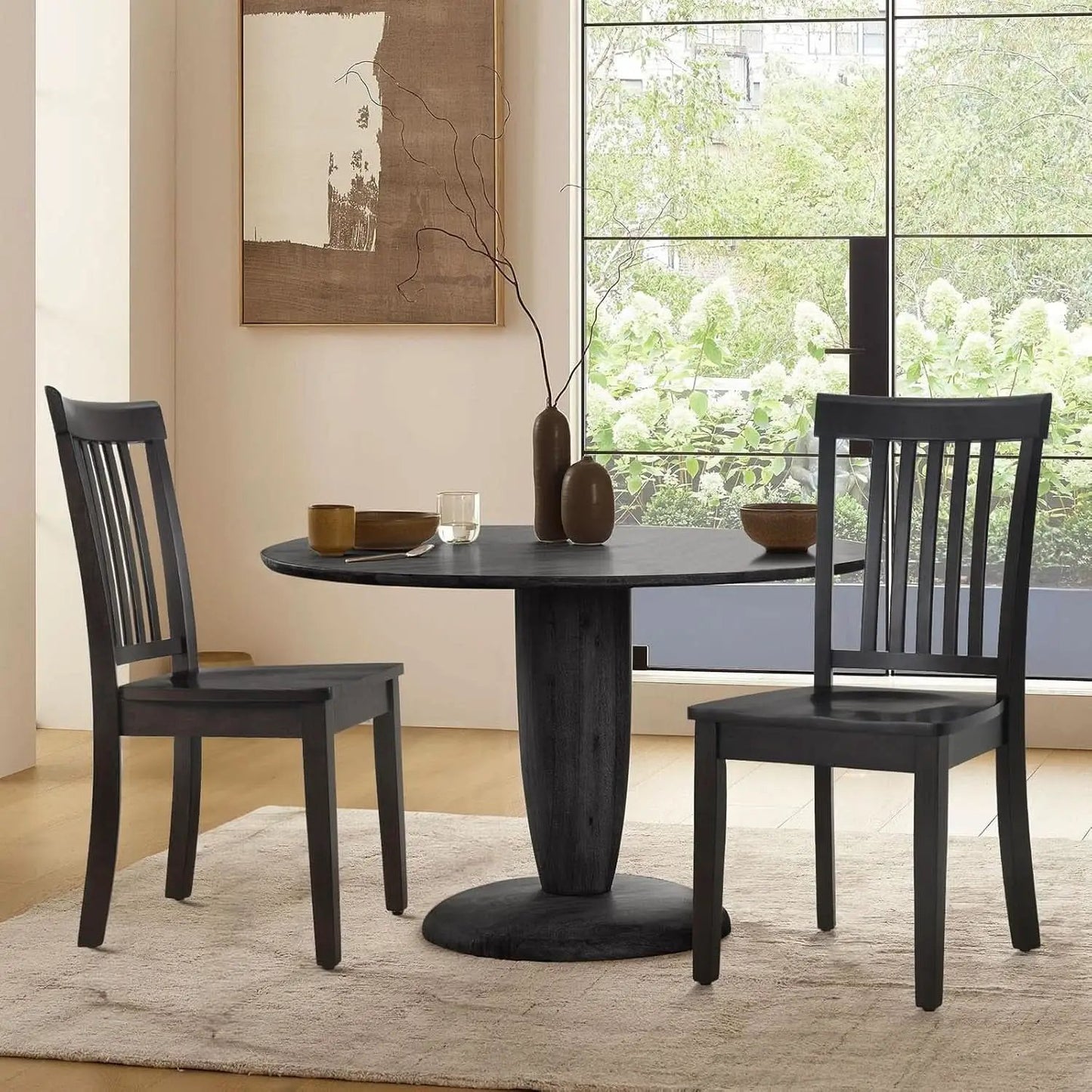 Wooden Windsor Dining Chairs Set Of 6 Dark Brown With Spindle Back from PriceLows™