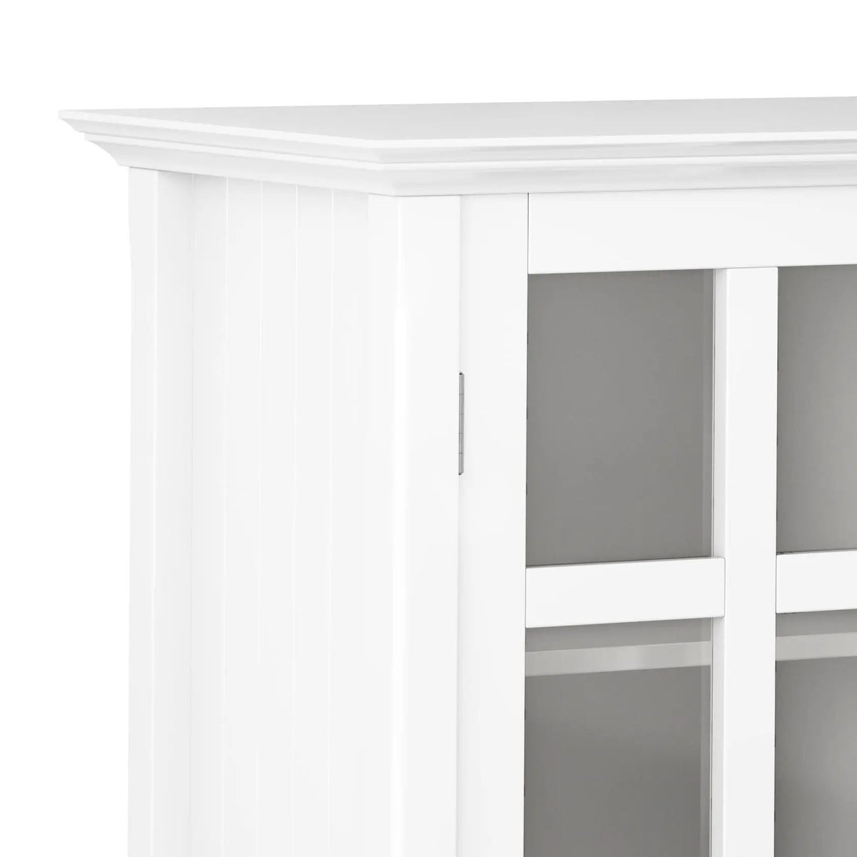Acadian Storage Cabinet | Medium Handcrafted Solid Wood | Two Glass Doors | Two Adjustable Shelves