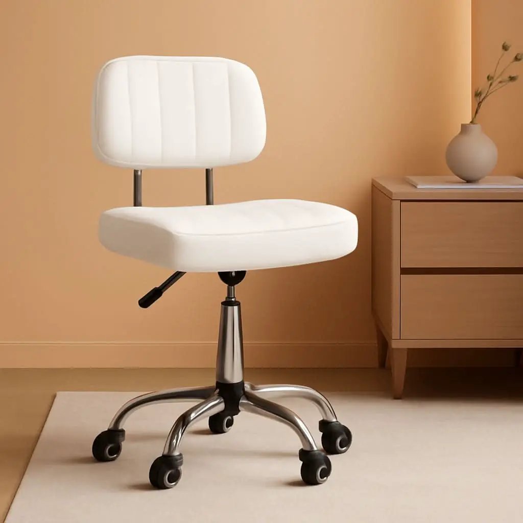 Height Adjustable Swivel Office Stool With Wheels And Back from PriceLows™