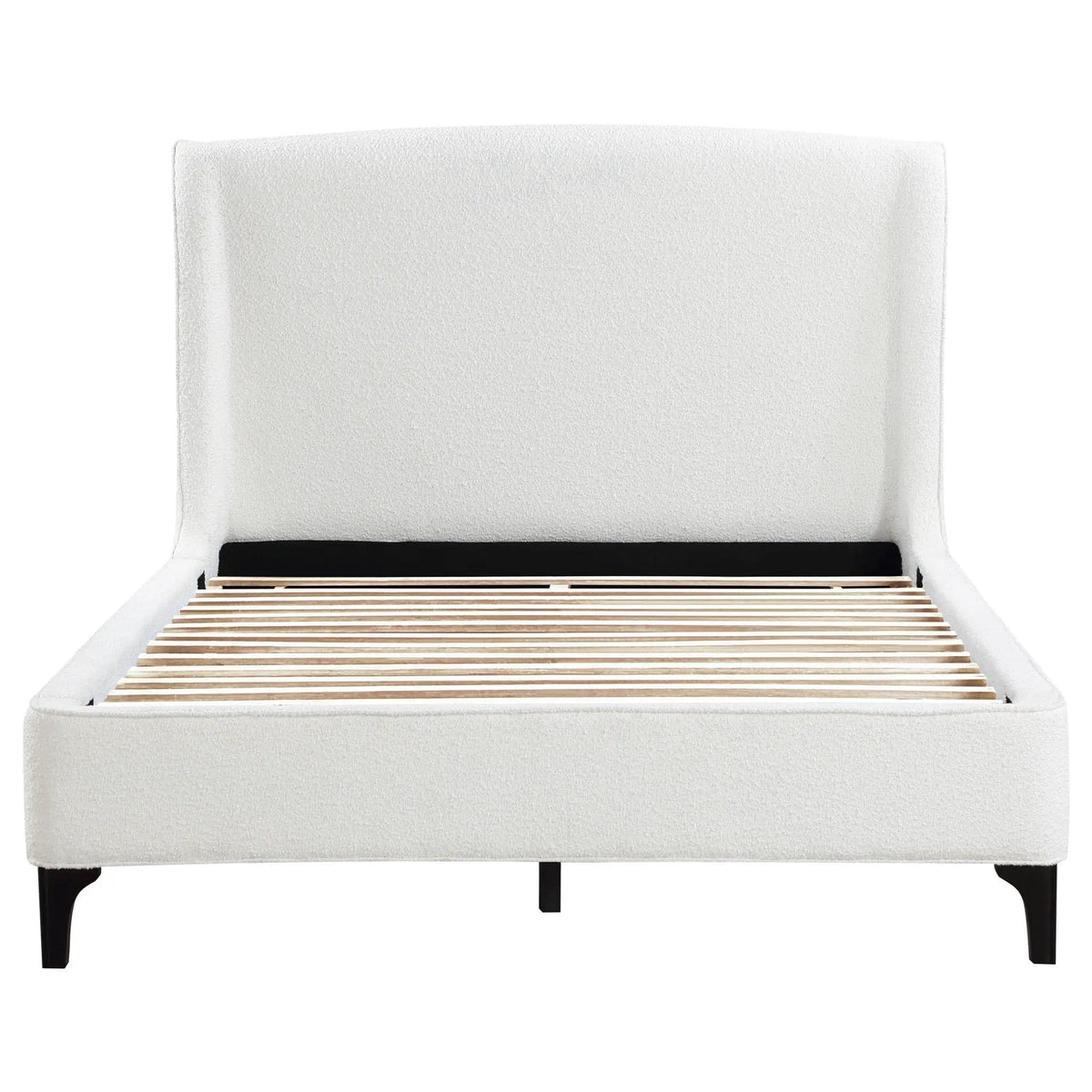 Mosby Upholstered Eastern King Wingback Bed Snow | 83.75 x 90 x 54 in | Boucle | Bedroom