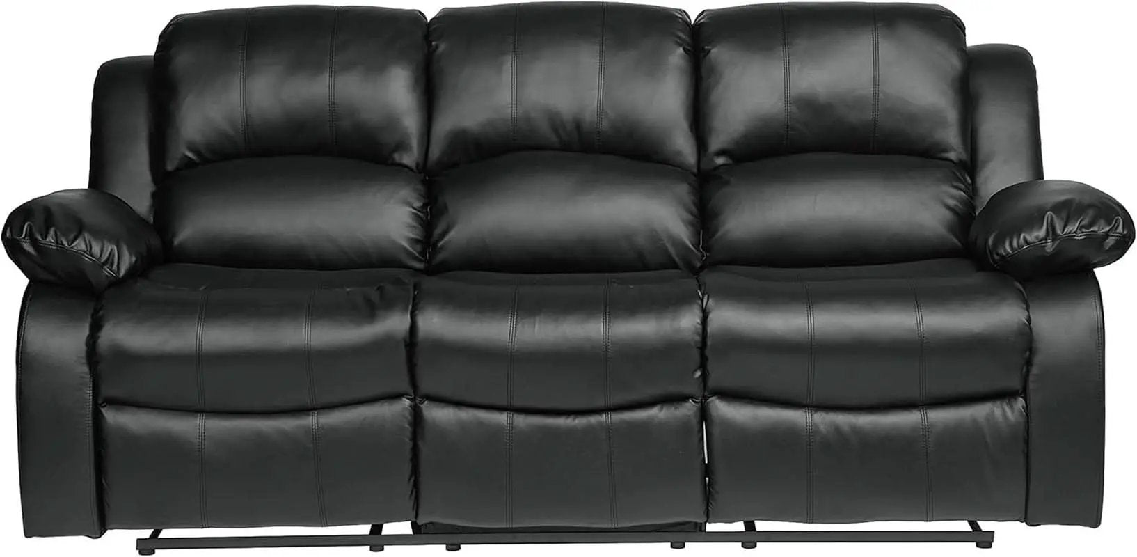 Humphreys Double Reclining Loveseat Black Faux Leather from PriceLows™