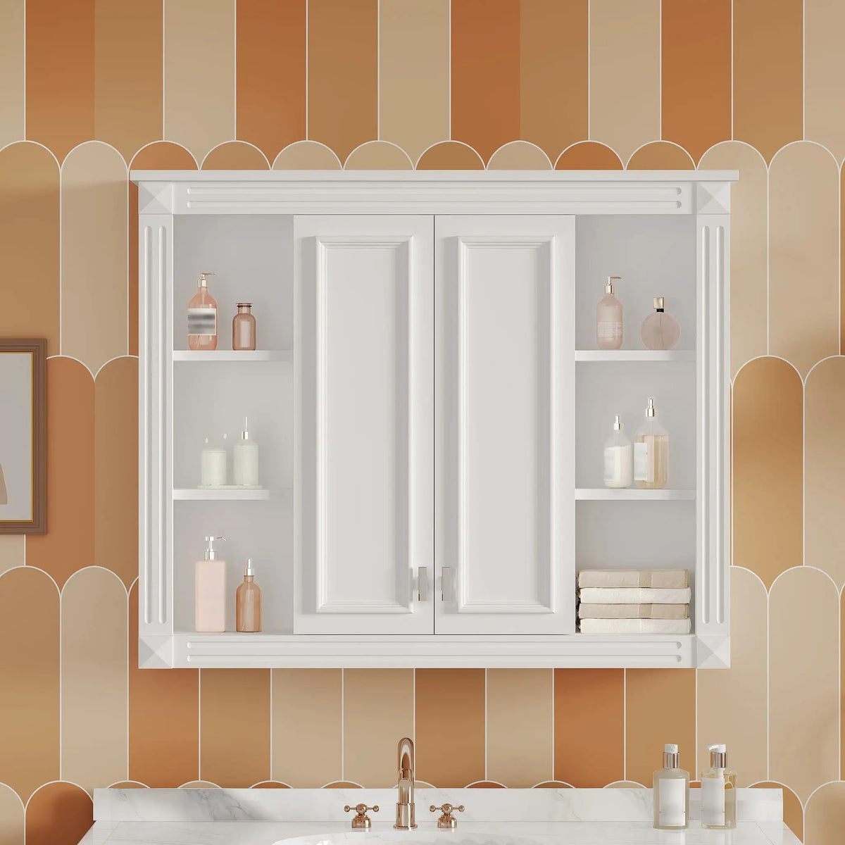 Wall Mounted Medicine Cabinet | Soft Closing Hinges | Adjustable Shelf | White