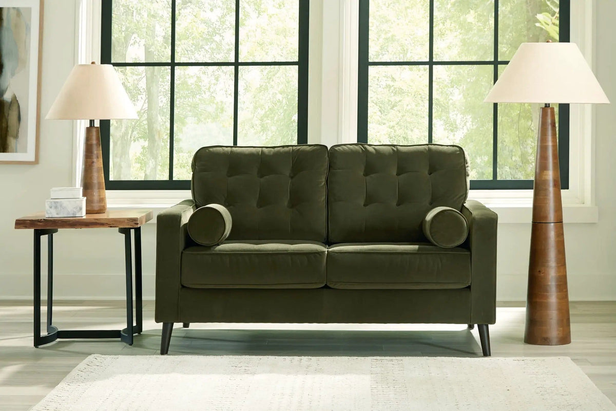 Reveon Lakes Loveseat | 61 x 38 x 38 in | Velvet | Olive