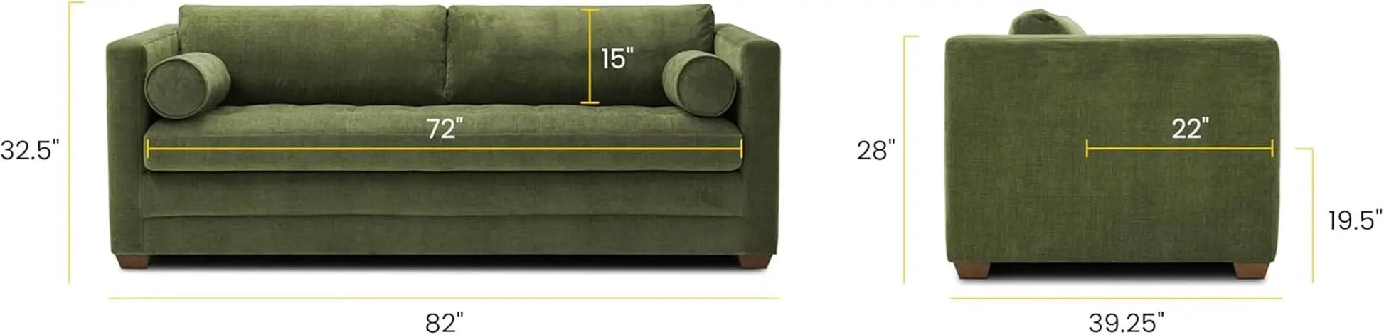 EightyTwoInches Pull Out Sofa Bed With Hidden Mattress from PriceLows™