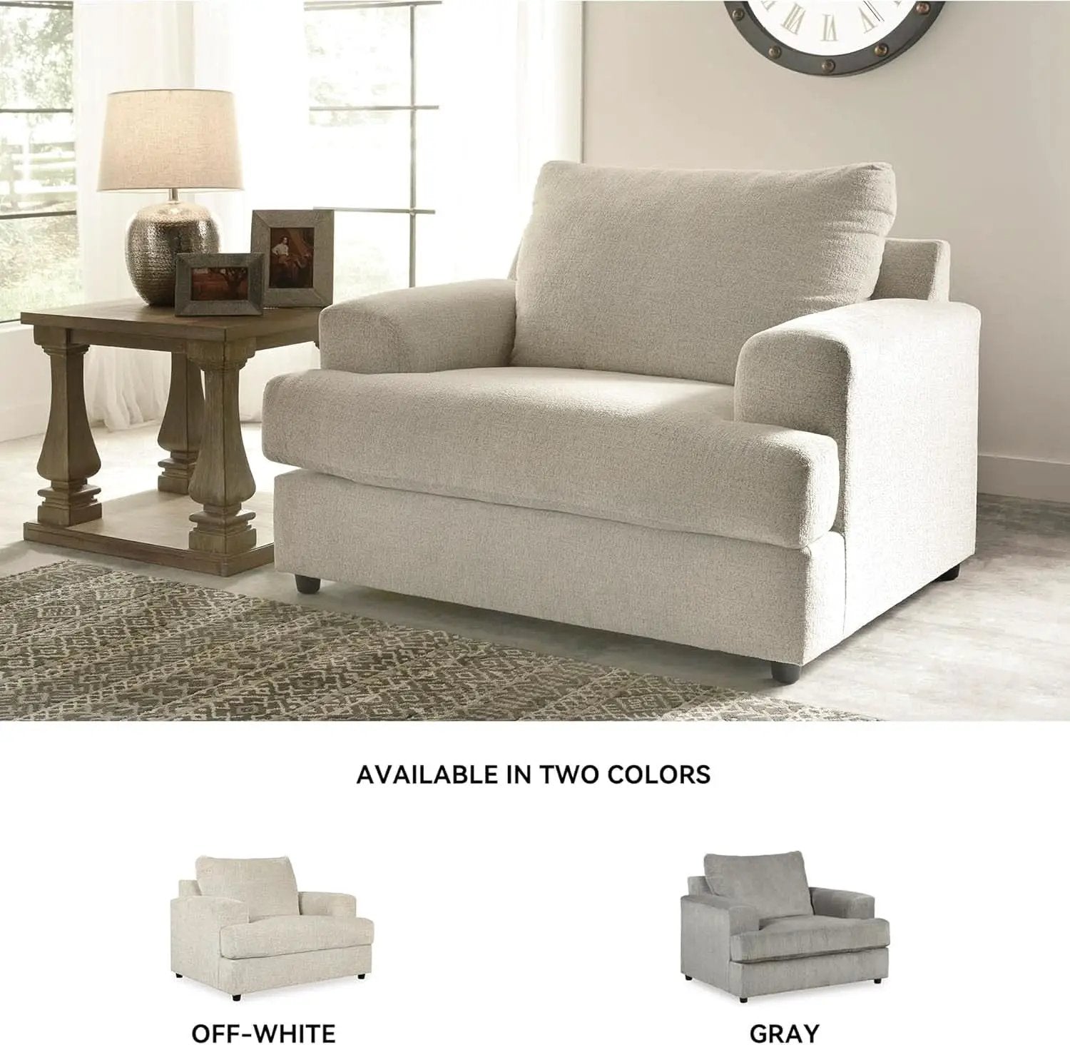 Soletren Contemporary Off White Chenille Upholstered Chair from PriceLows™