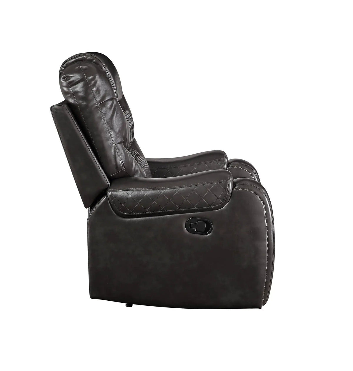 Braylon Recliner Loveseat With Cupholder Console | 38 x 78 x 44 in | Leather & Metal | Brown