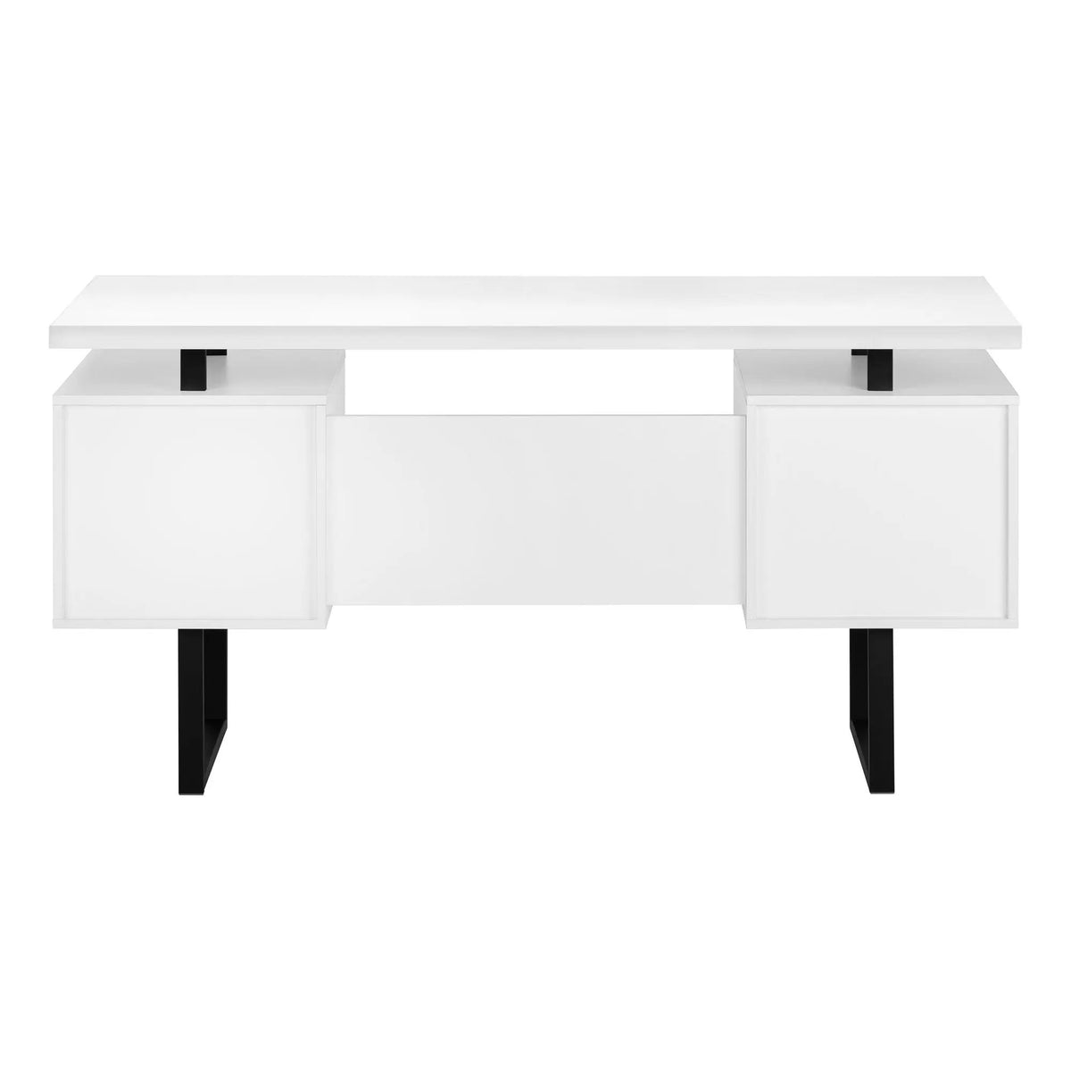 60 Inch Computer Desk | Laminate Finish | Two Top Drawers And File Drawer | Reversible Set-Up