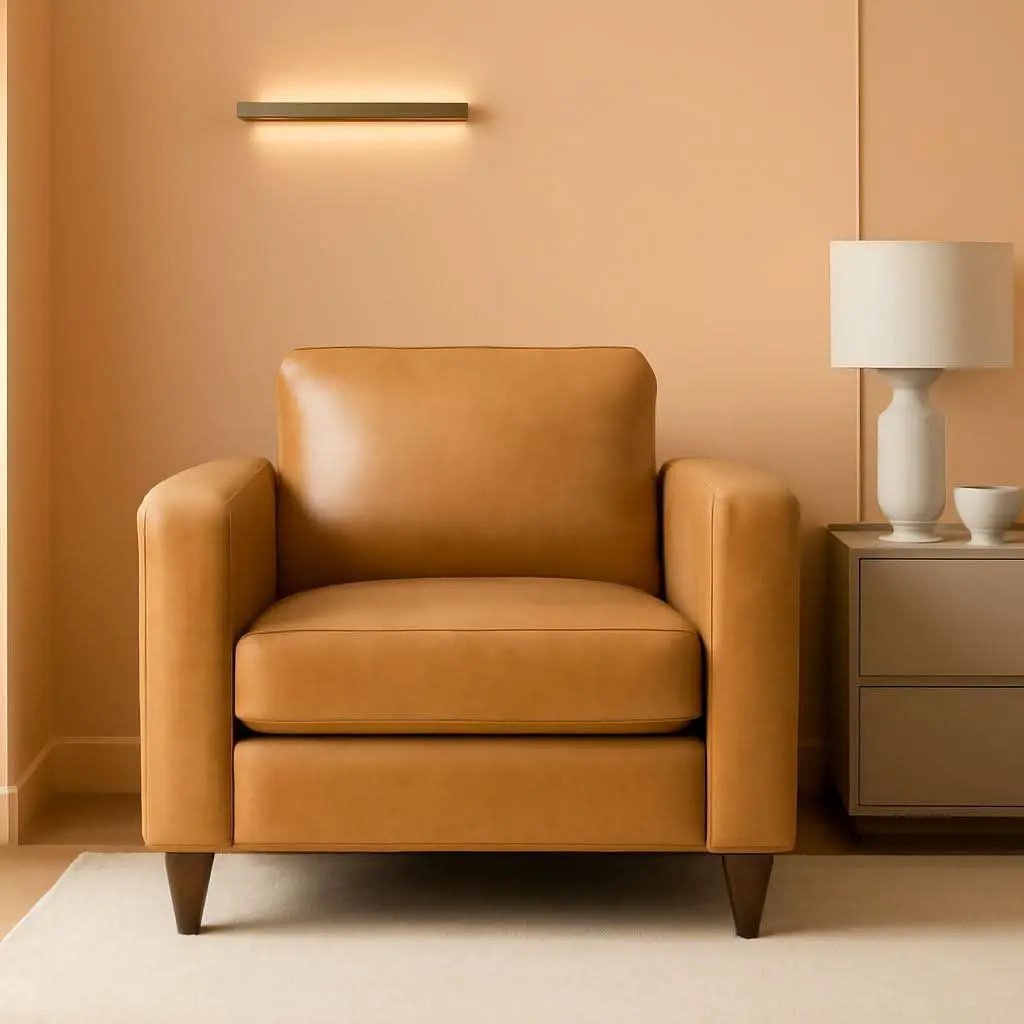Brown Oversized Reading Armchair With Hidden Storage from PriceLows™