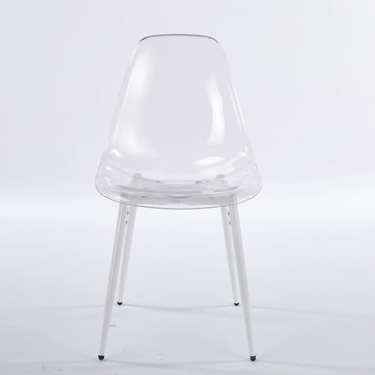 Transparent Dining Chair (Set of 4) Matte | 19.68 x 18.3 x 33.46 in | Metal | White