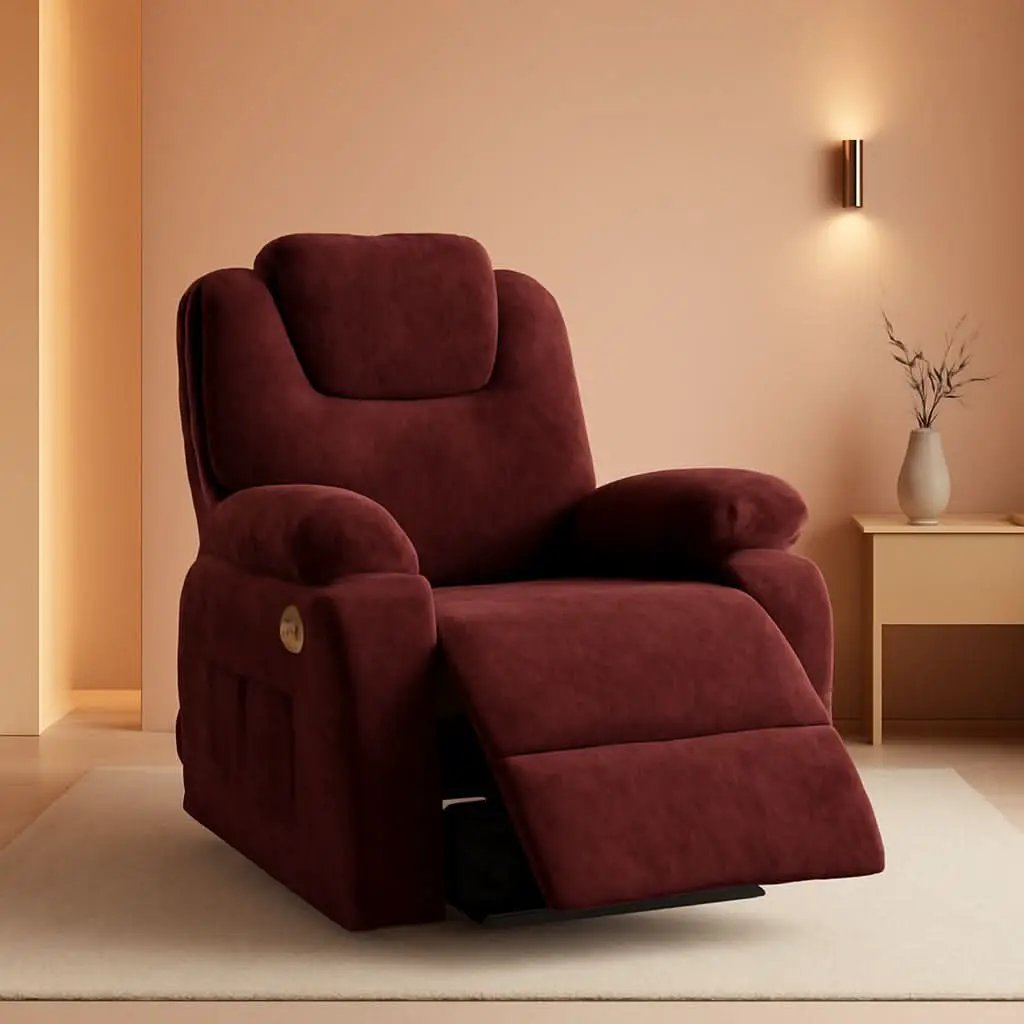 Large Power Lift Recliner With Massage And USB Sangria from PriceLows™