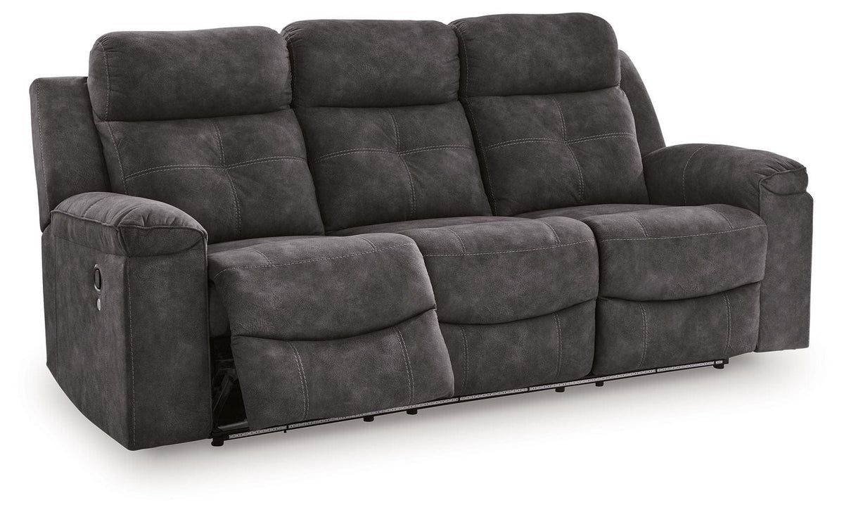 Brysonview Reclining Sofa | 87 x 40 x 41 in | Faux Leather & Metal | Charcoal