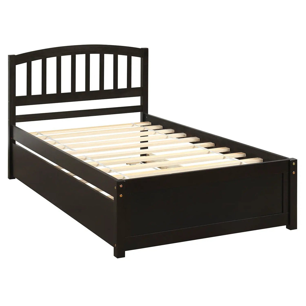 Wood Platform Bed Frame | Trundle Included | Minimalist Stylish Design | 37.5 Inch Height