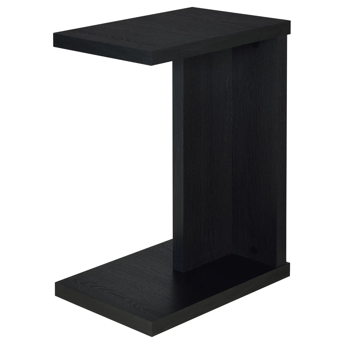 Clower Engineered Wood C-Shaped Sofa Side Table | 15.75 x 11.5 x 23.5 in | Engineered Wood & Veneer | Black