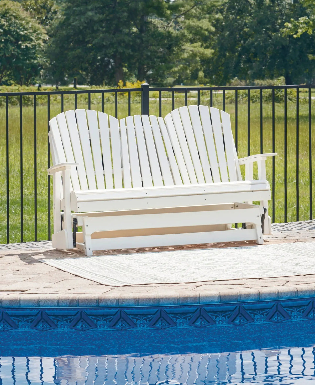 Hyland Wave Glider Loveseat | Adirondack-Inspired Design | 67 Inch Width | Outdoor Seating