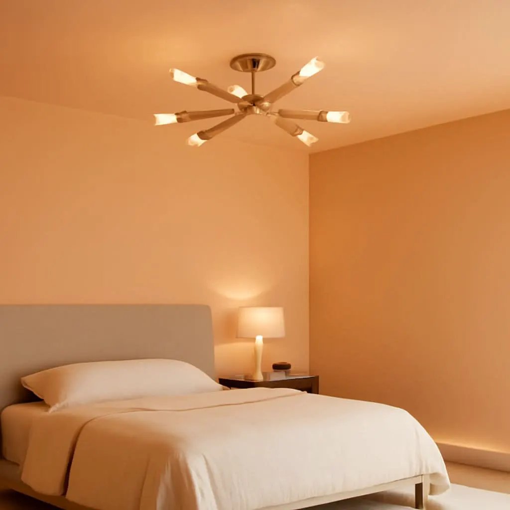 Gold Modern Sputnik Chandelier With 6 Adjustable Lights from PriceLows™