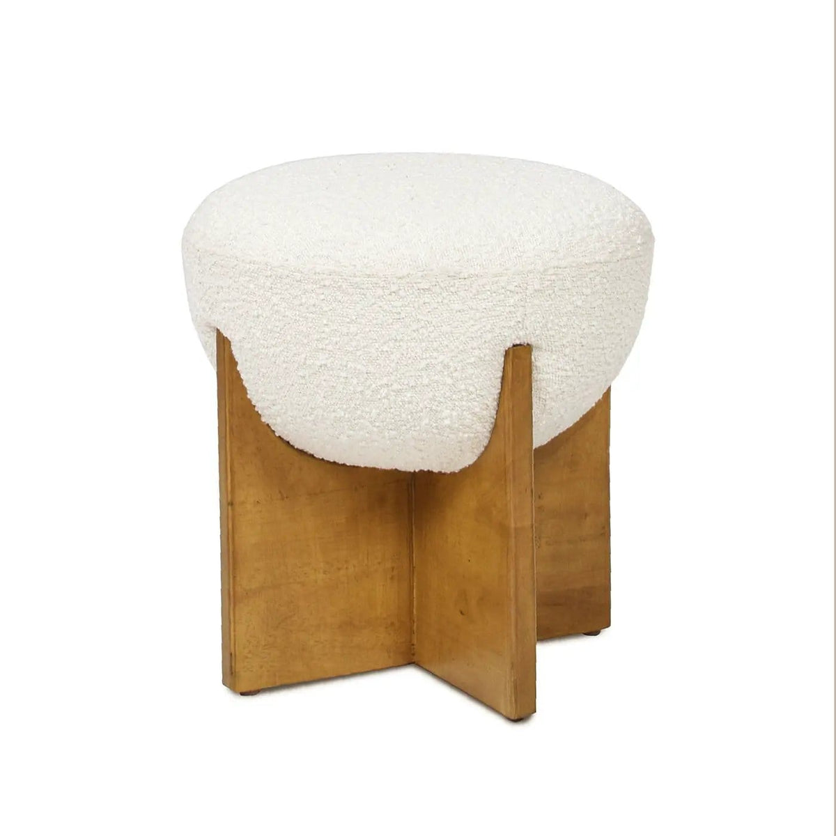 Bali Round Upholstered Ottoman | 2 Pieces | Rubberwood & Plywood | Living Room