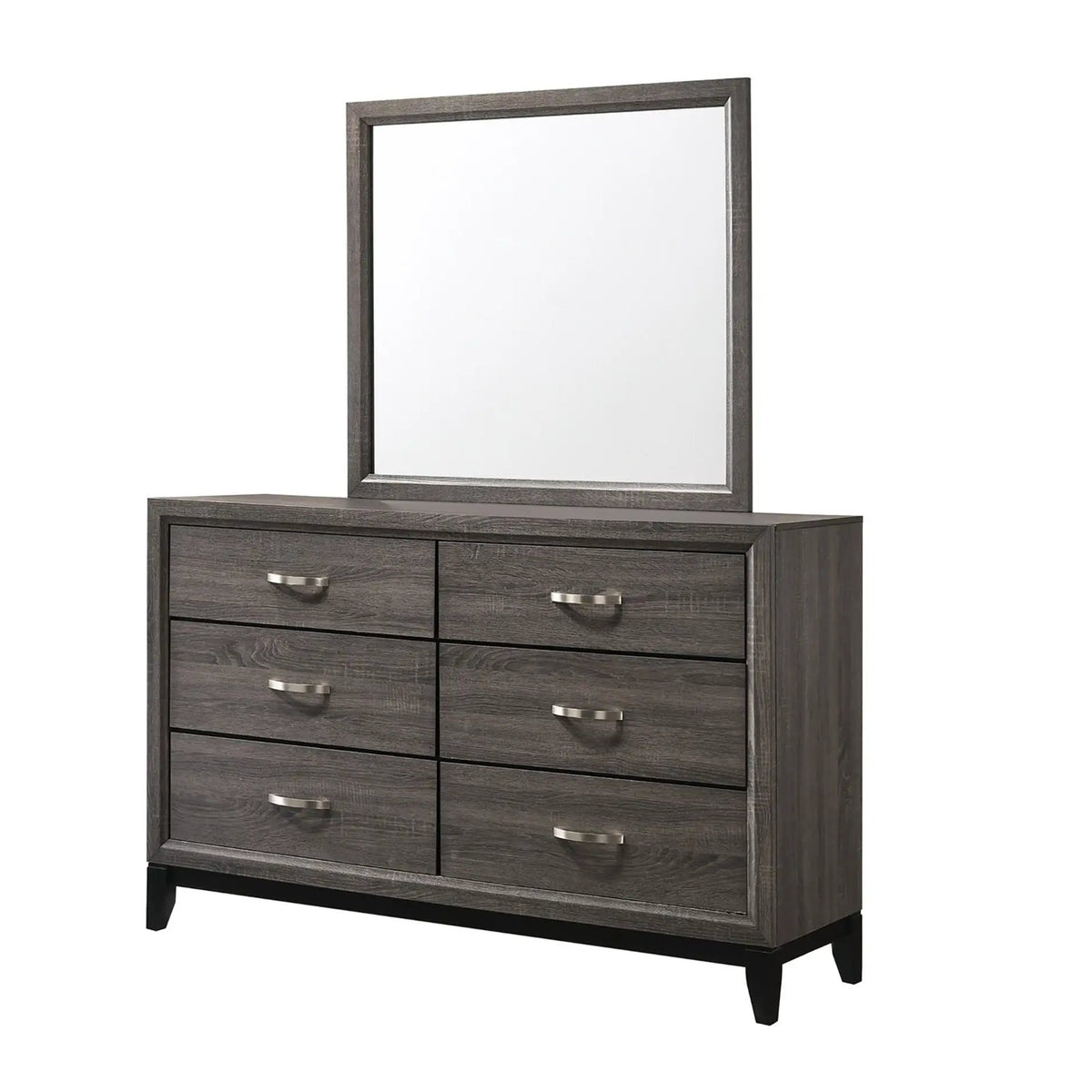 Contemporary 6 Drawer Dresser | Handles | 58.1 Inch Width | Timeless Finish