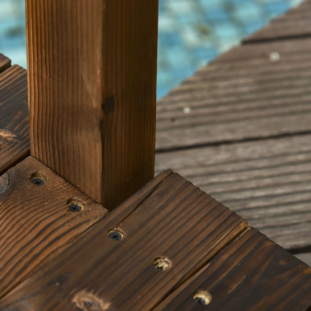 Outsunny Fir Wood Garden Bridge Arc Walkway With Side Railings, Perfect For | 89.75 x 29.5 x 43.25 in | Wood | Brown