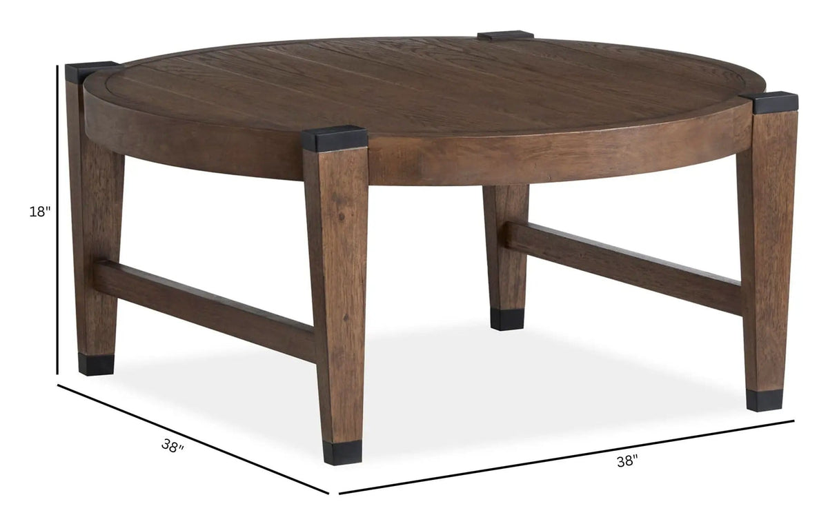 Kaysen Round Table | 2 Pieces | Oak Veneer | Living Room