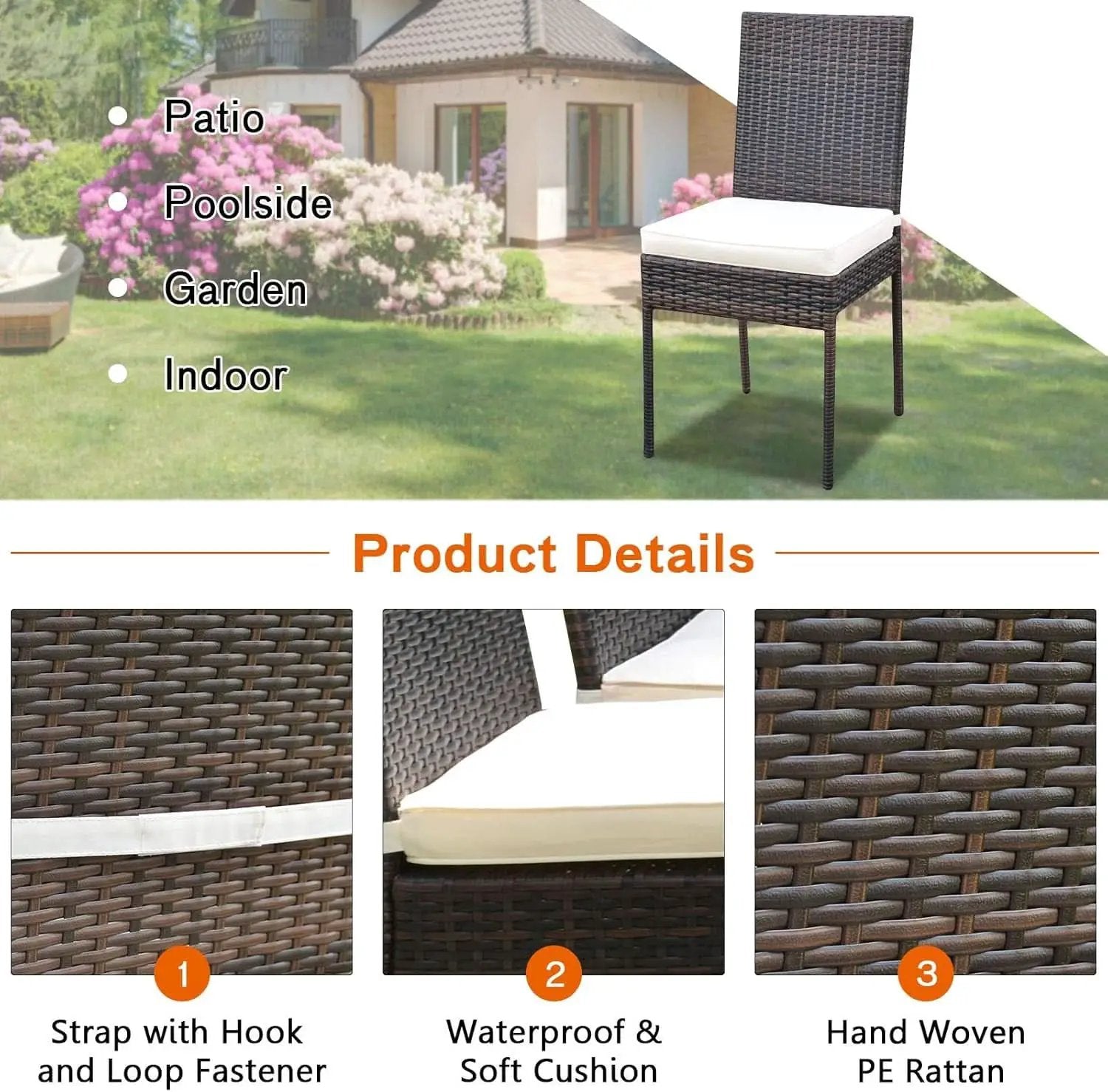 5 Piece Outdoor Patio Wicker Dining Set With Tempered Glass Table from PriceLows™
