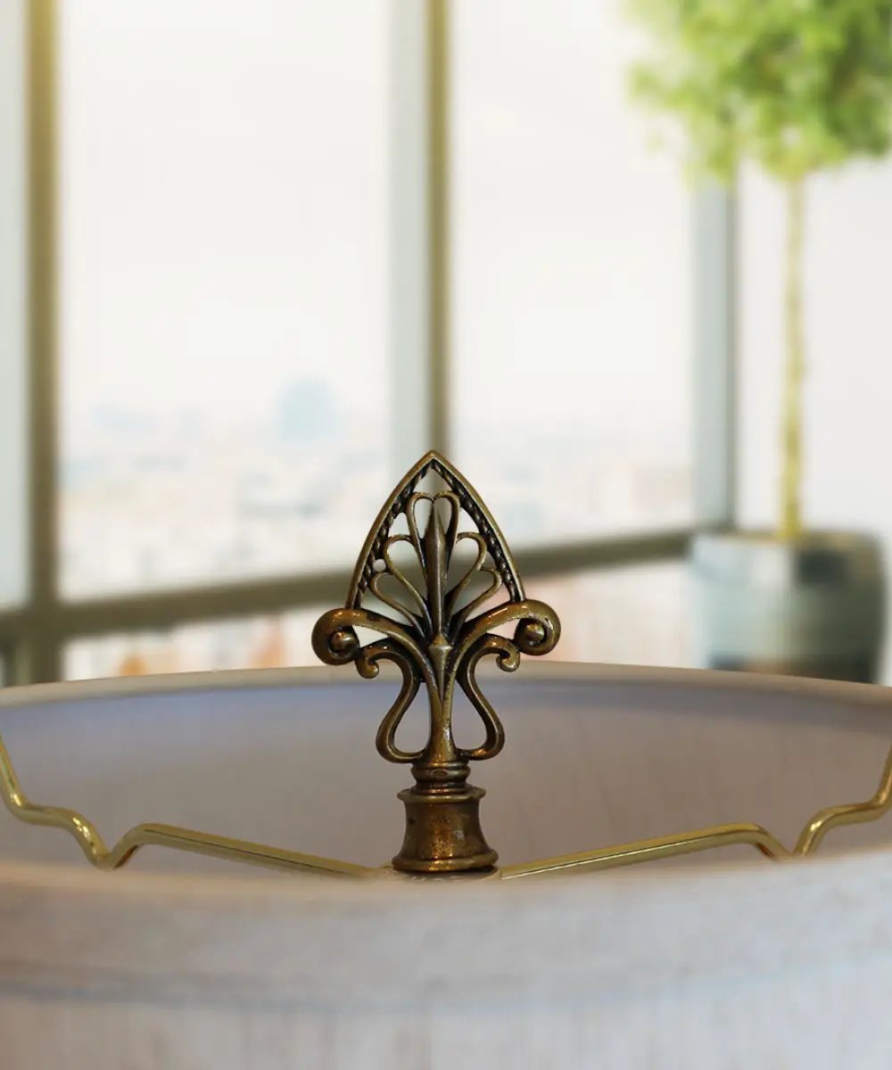 Vintage Filigree Lamp Finial | Antique Brass Finish | 3.2 Inch Height