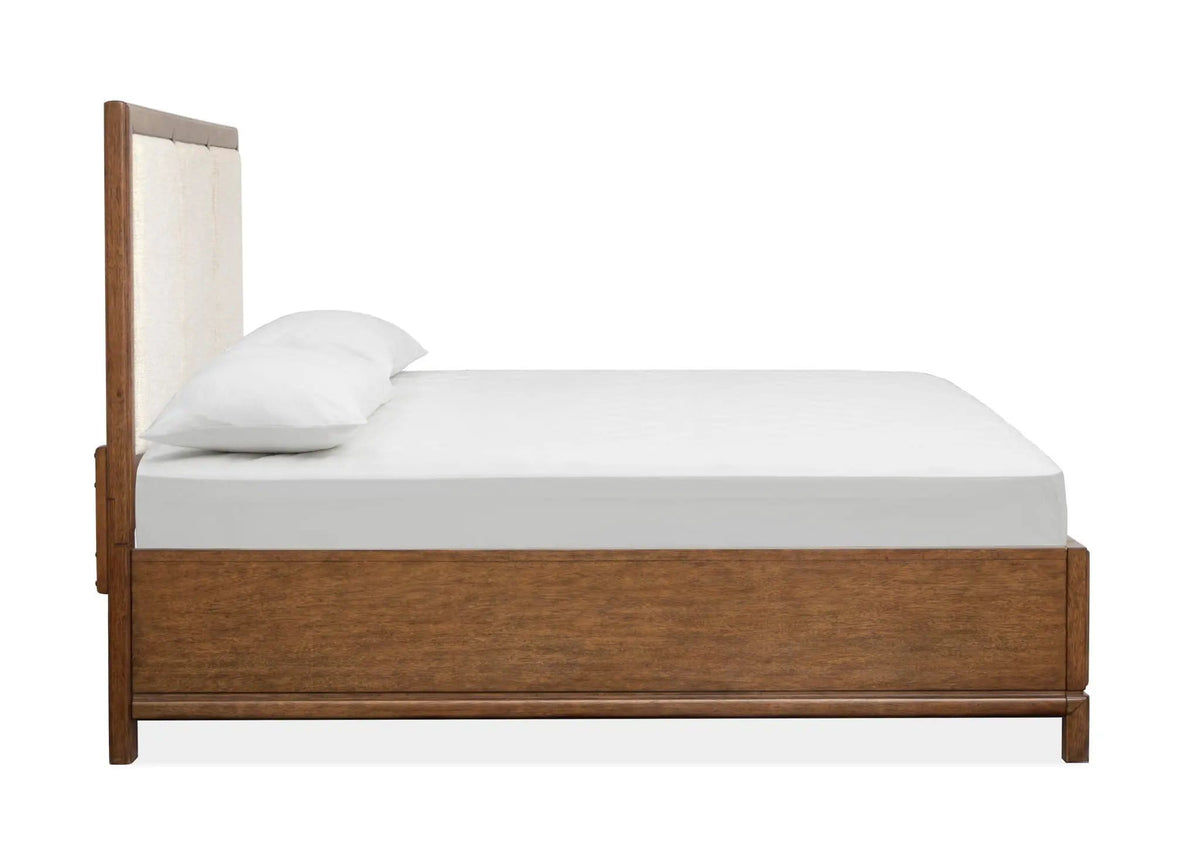 Ridgefield Complete Panel Storage Bed With Upholstered Headboard | 3 Pieces | Bedroom Furniture | Bedroom