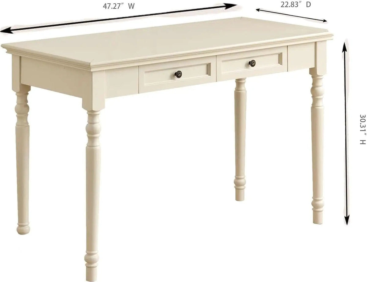 47 Inch Desk With Drawers Solid Wood Home Office Desk from PriceLows™