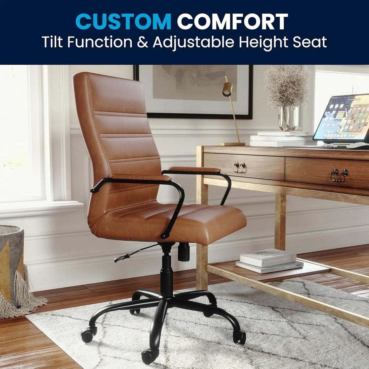 Whitney High Back Leathersoft Desk Chair Adjustable Height from PriceLows™