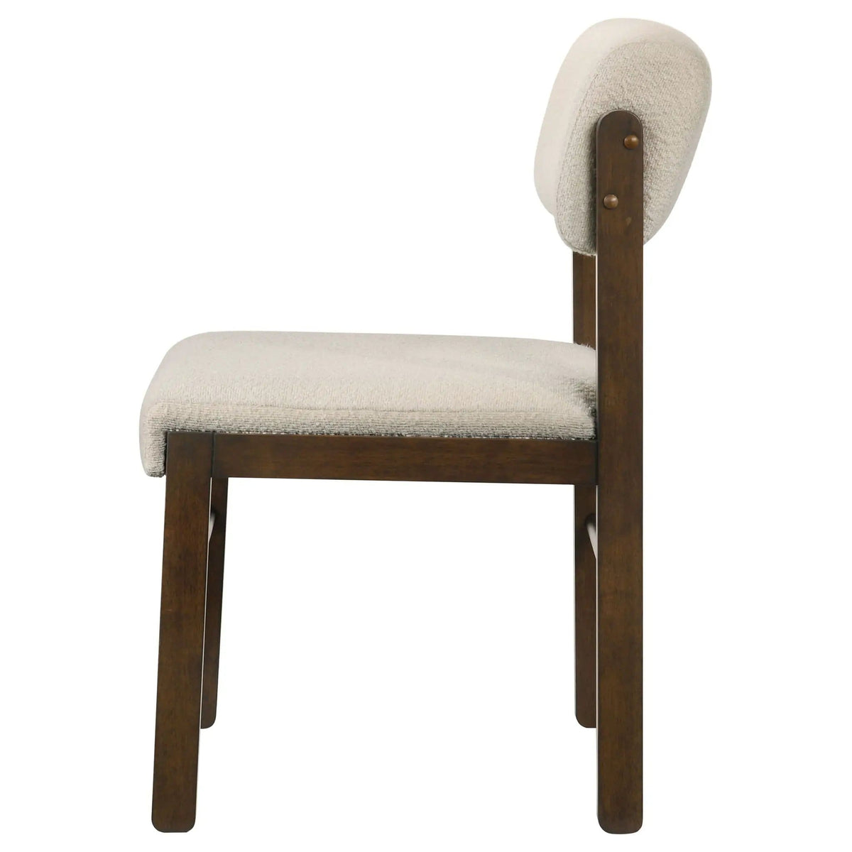 Kehoe Upholstered Dining Side Chair Cream and Walnut (Set of 2) | 19 x 23.25 x 32.5 in | Rubberwood & Walnut | Dining Room