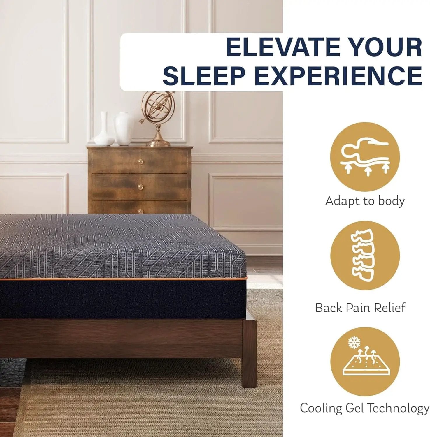 Queen Twelve Inches Gel Cooling Technology Pro Mattress from PriceLows™