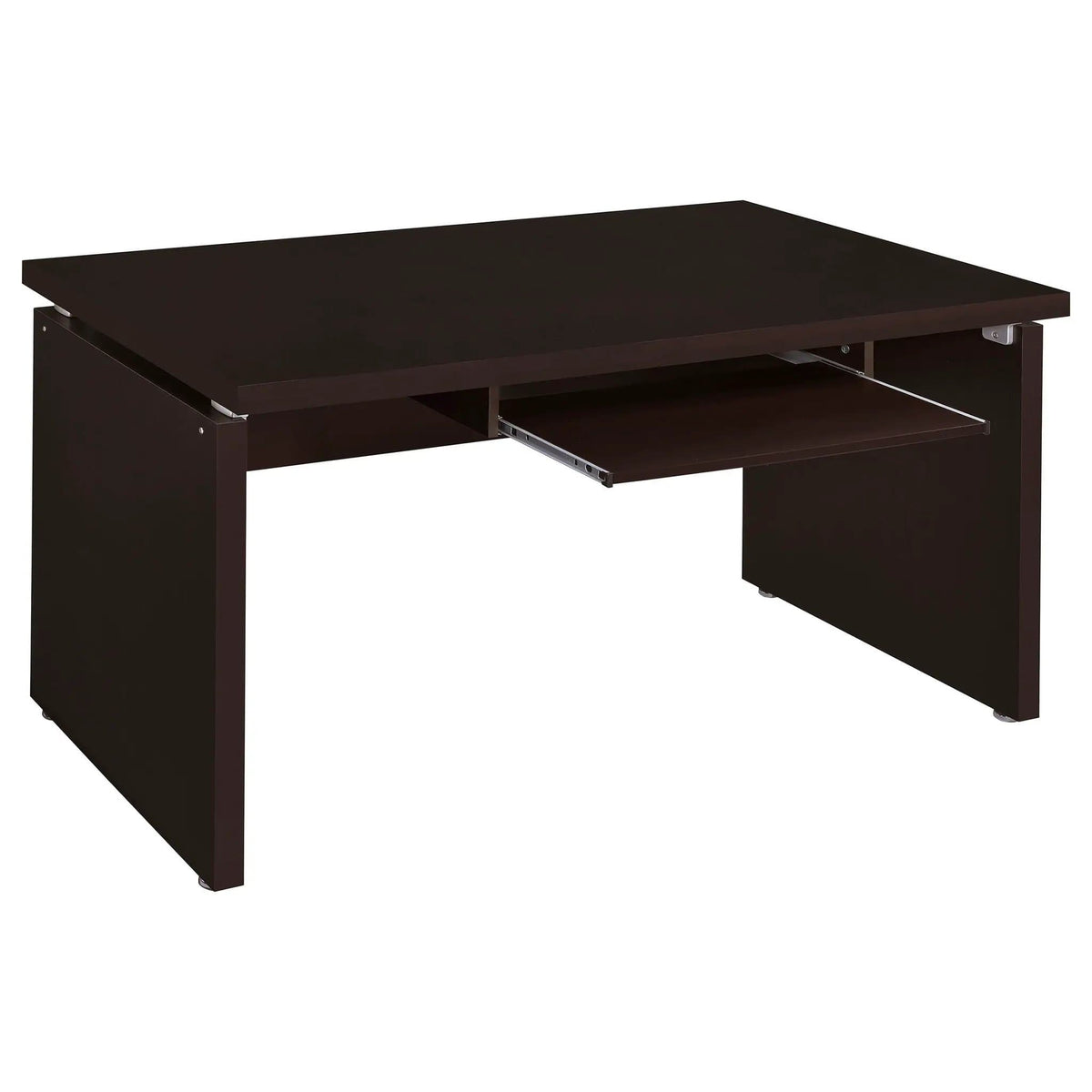 Skylar 55-inch Computer Desk with Keyboard Drawer | 55 x 27.5 x 30.75 in | Engineered Wood & Veneer | Cappuccino