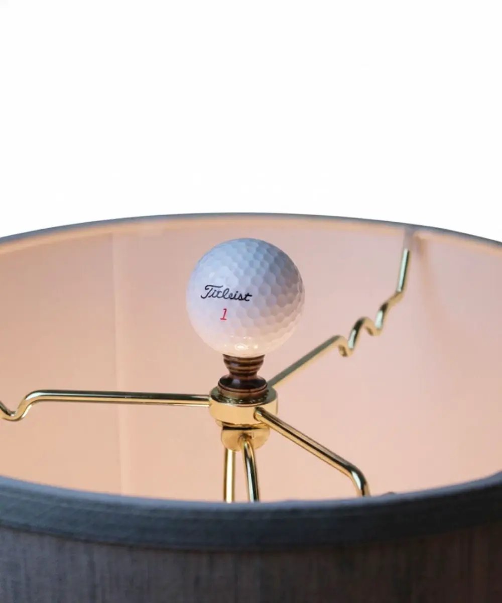 Golf Ball Lamp Finial | White Finish | 2.25 Inch Height | Decorative Accent